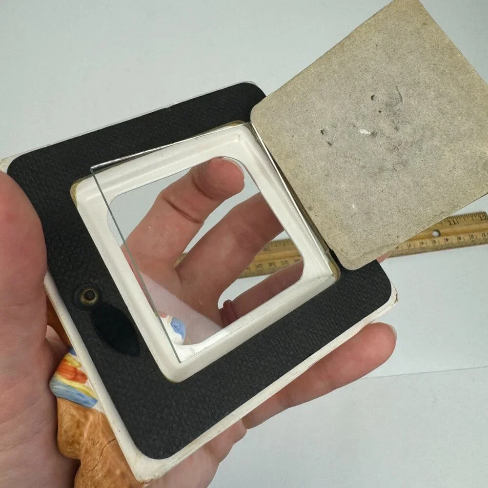 Vtg Terragrafics Kid Bear Teddy Miniature Tabletop Pic Frame Square Minimal READ